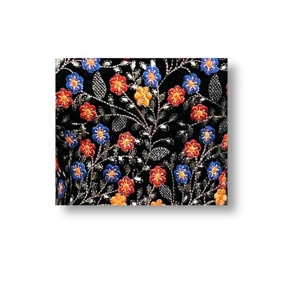 Anthropologie Endless Rose XS Black Velvet Floral Embroidered Top Whimsigoth NWT - Picture 2 of 11